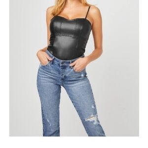 GUESS kiva faux leather bodysuit